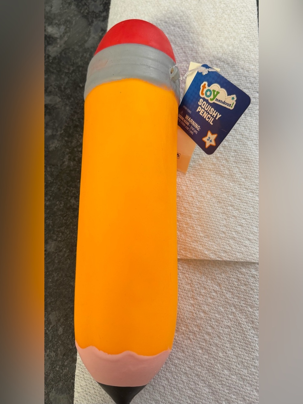 Orange Squishy Pencil Stress Toy
